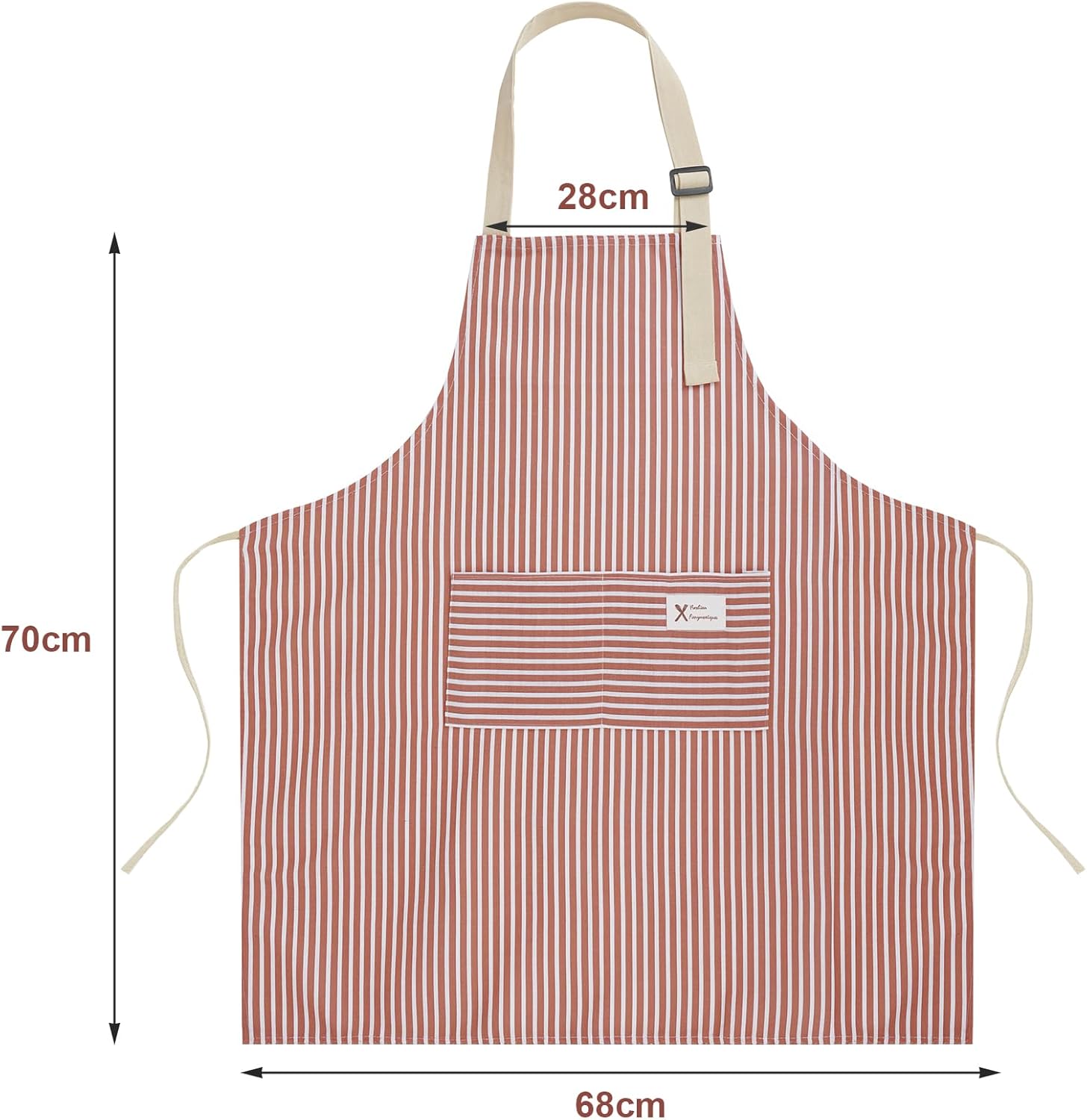 Vicloon - tablier de cuisine professionnel - coton - 2 poches, bretelles réglables, lot de 2