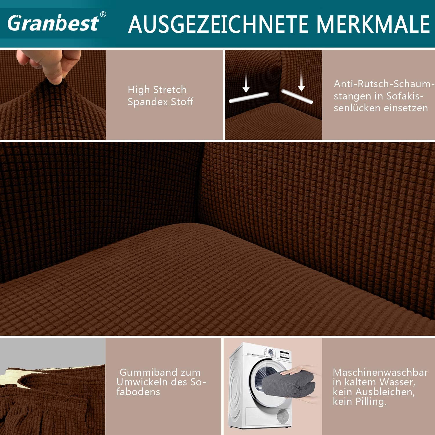 Granbest - housse canapé Jacquard élastique - protection salon animaux
