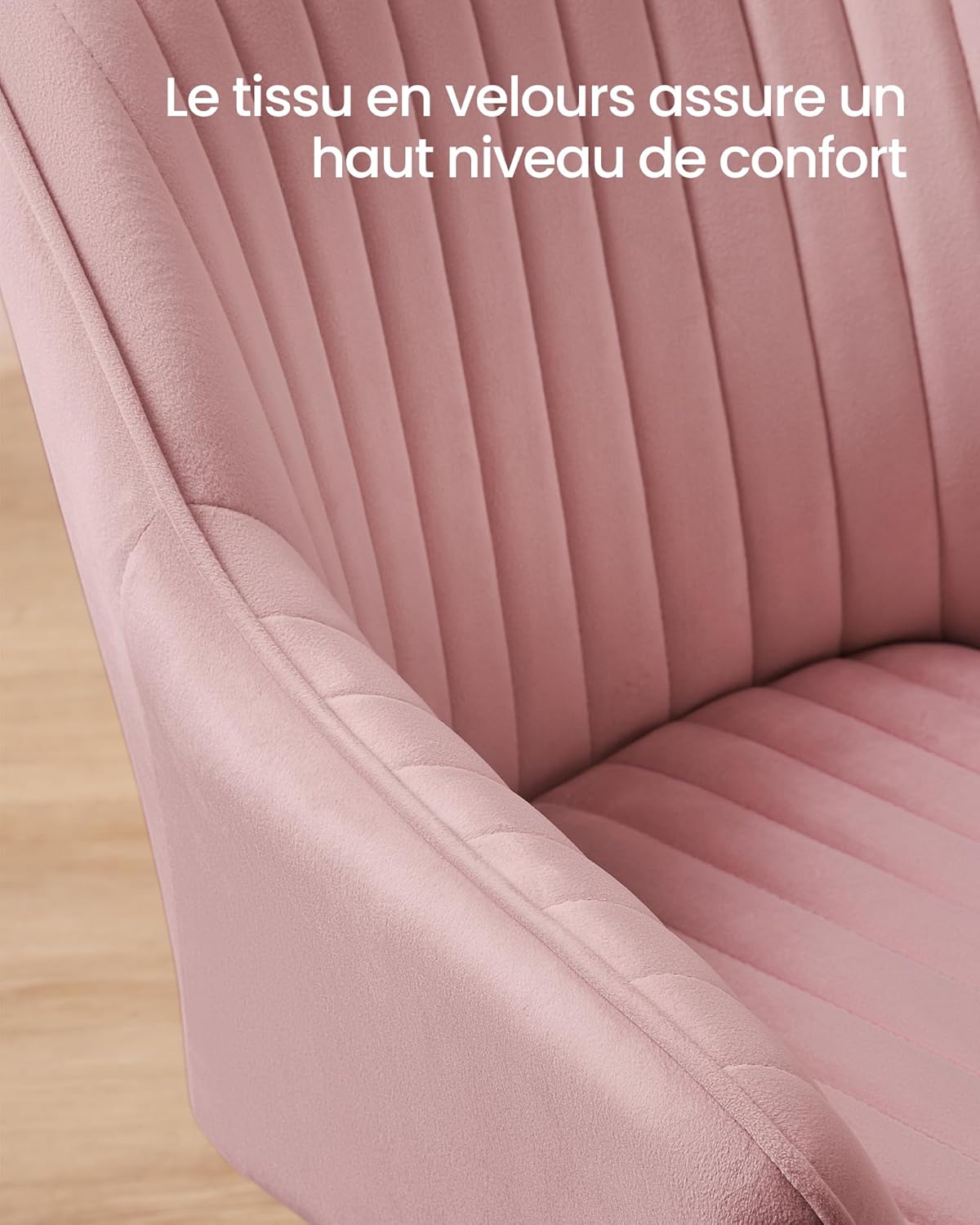 SONGMICS - fauteuil velours, accoudoirs, 120kg, métal, 2pcs, LDC087R12