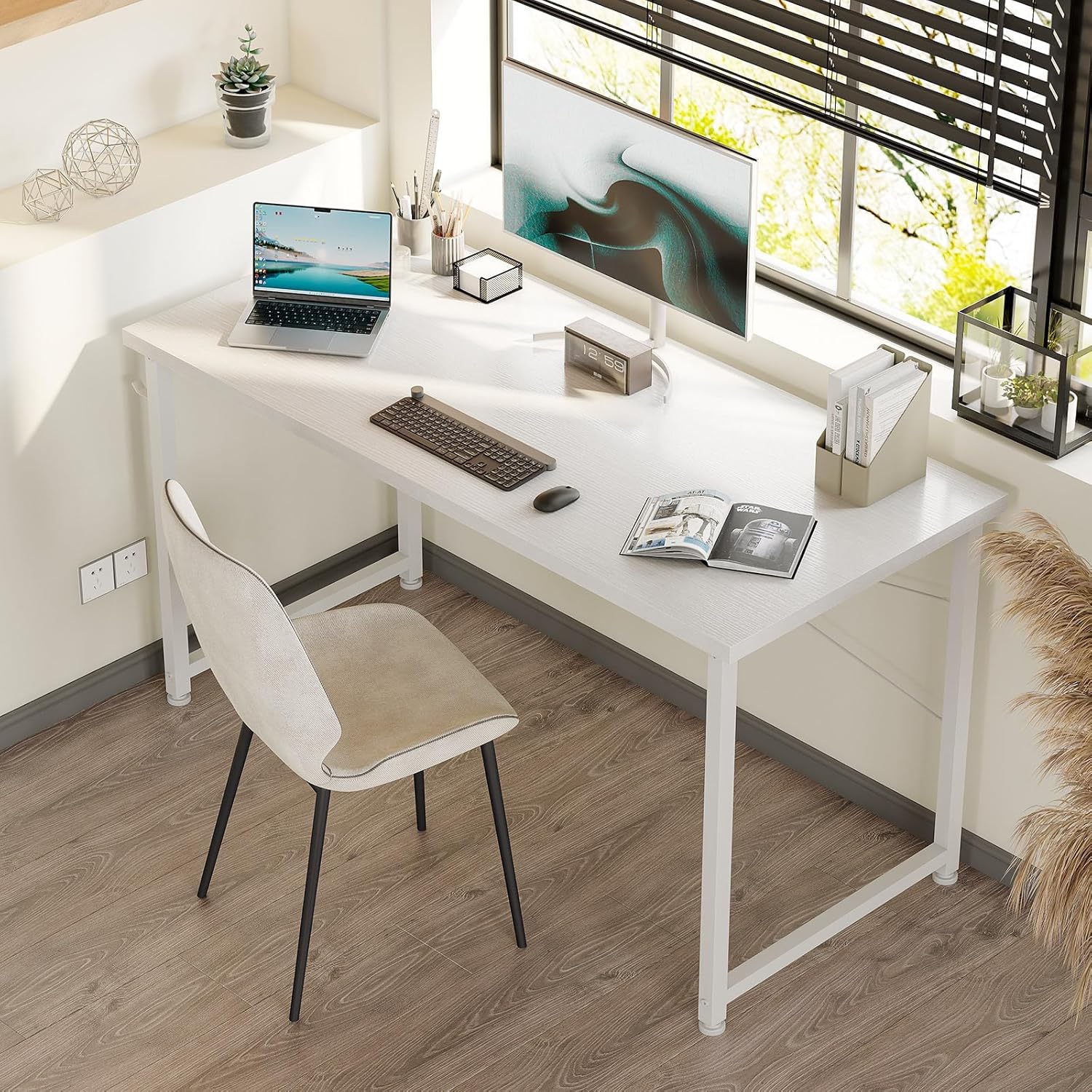 ODK - Bureau d’ordinateur série blanche - 120x48cm - table d'étude moderne