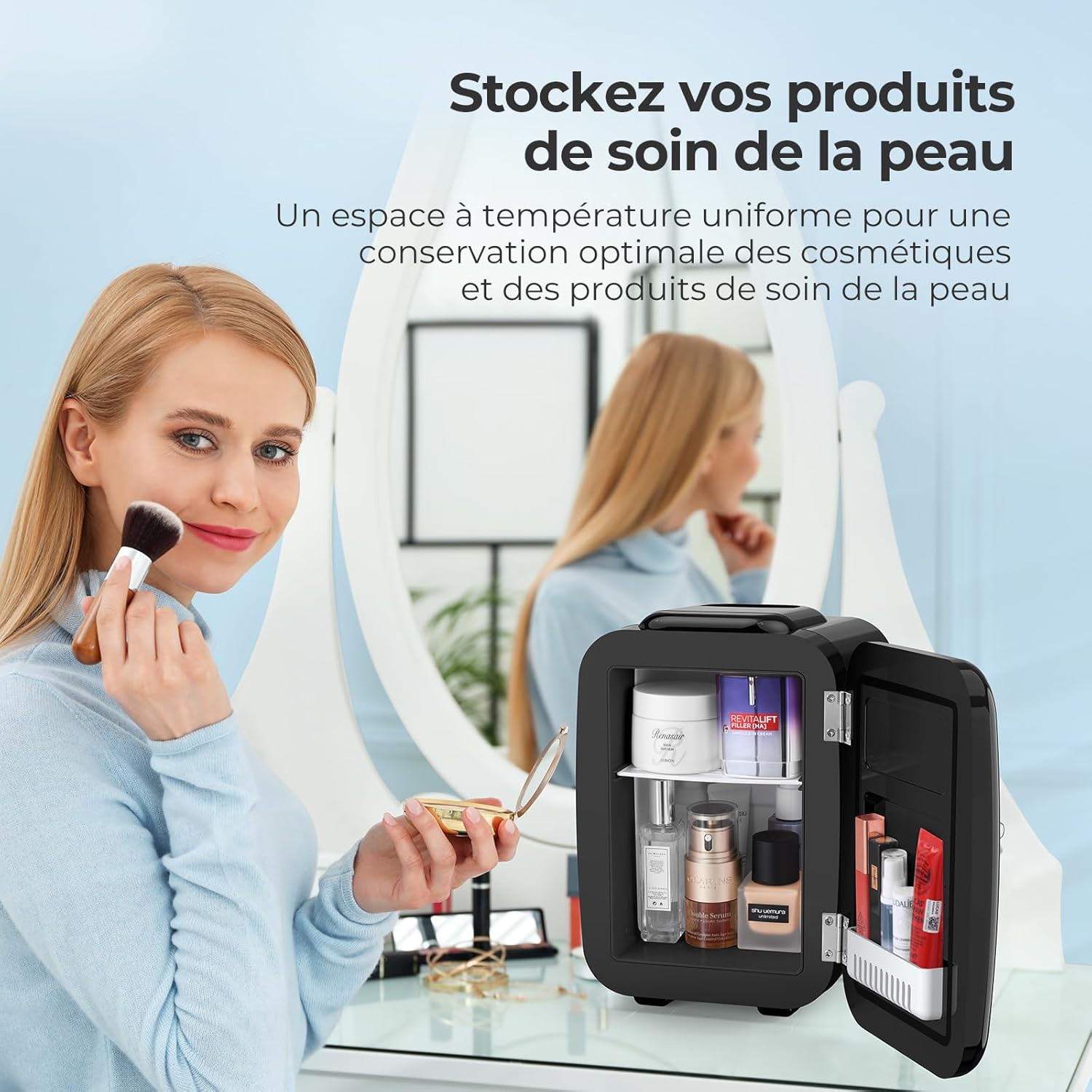 YASHE - mini frigo 4L - compact, thermoélectrique, CA/CC, 6 canettes