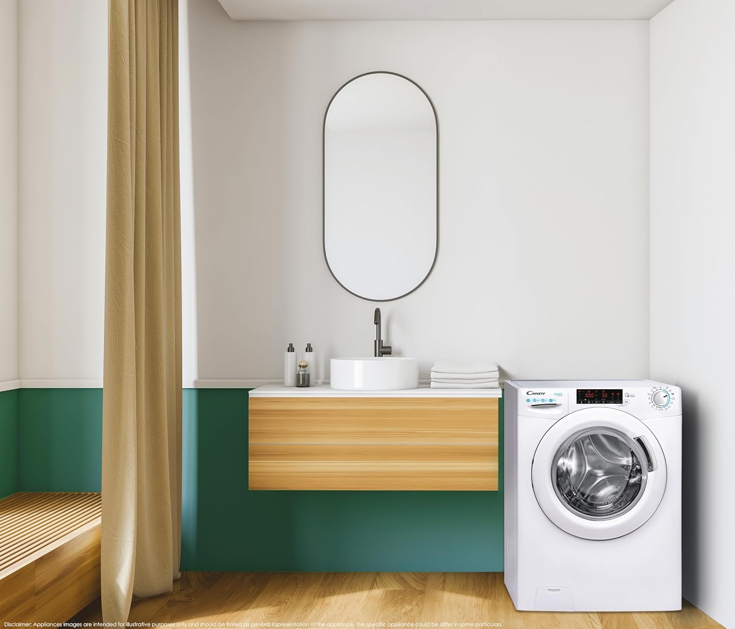 Candy – Lave-linge série CS – 12kg, 1400trs, écran digital, 67x60x87cm – CS1412TME/FR