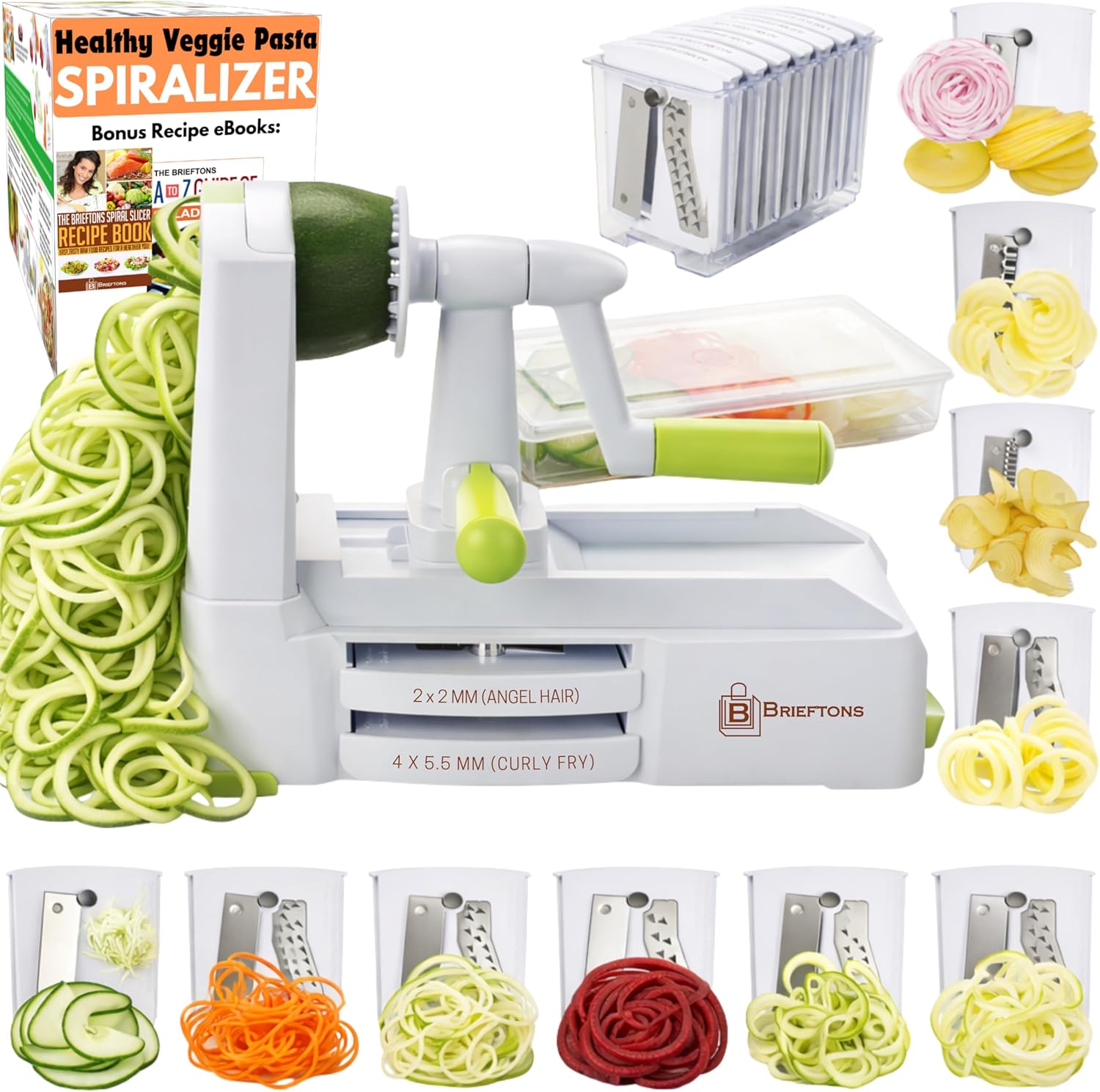 Brieftons - Spiraliseur 10 lames - robuste, idéal pâtes veggies