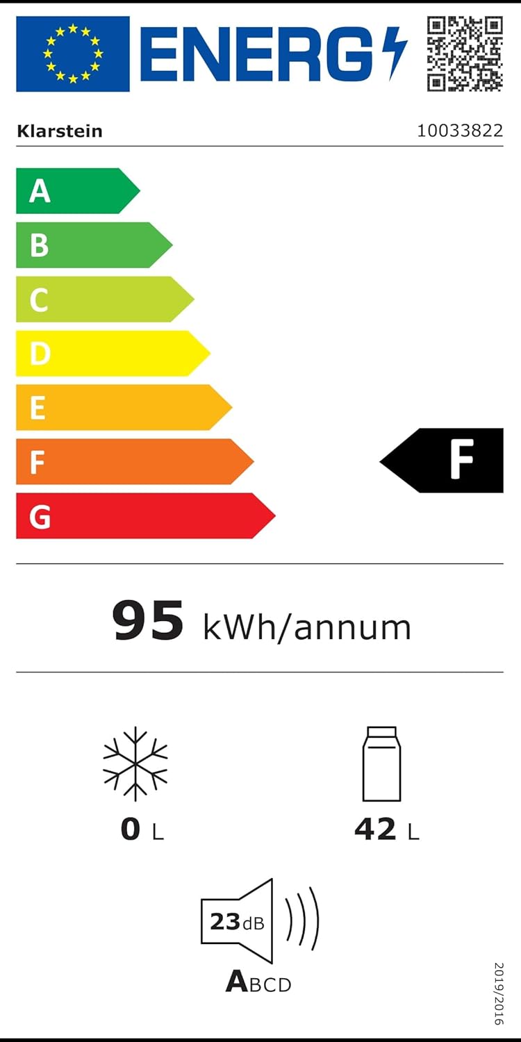 Klarstein – Mini Frigo 42L – compact, silencieux, étagères réglables