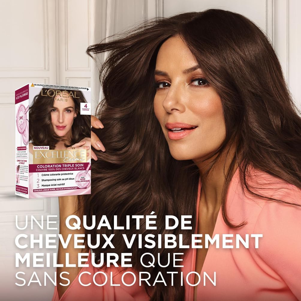 L'Oréal - Excellence Crème - Blond Très Clair Doré - Triple Soin, Couvre 100% cheveux blancs