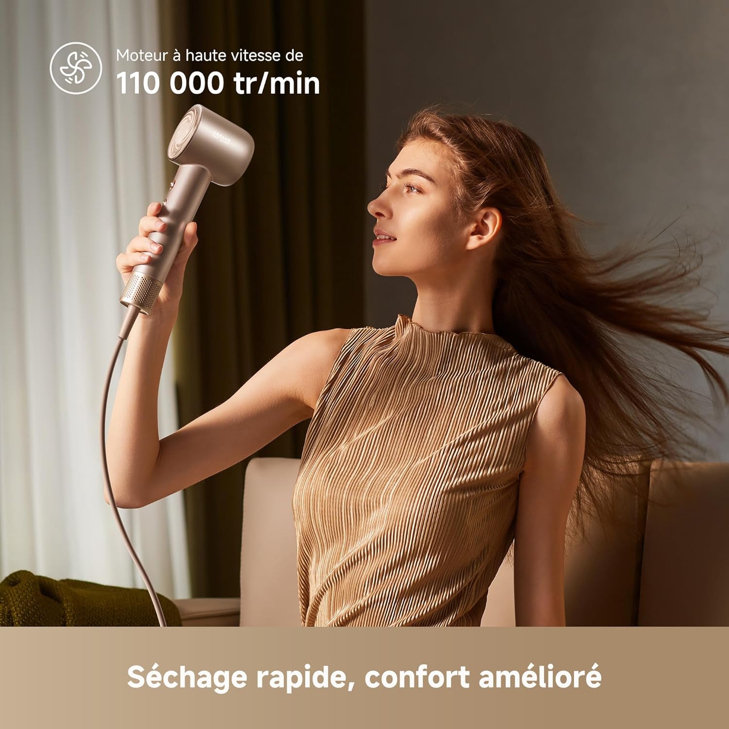 Dreame - Hair Glory Mix - 336g - 110000 tr/min, 3 embouts, 300M ions, NTC