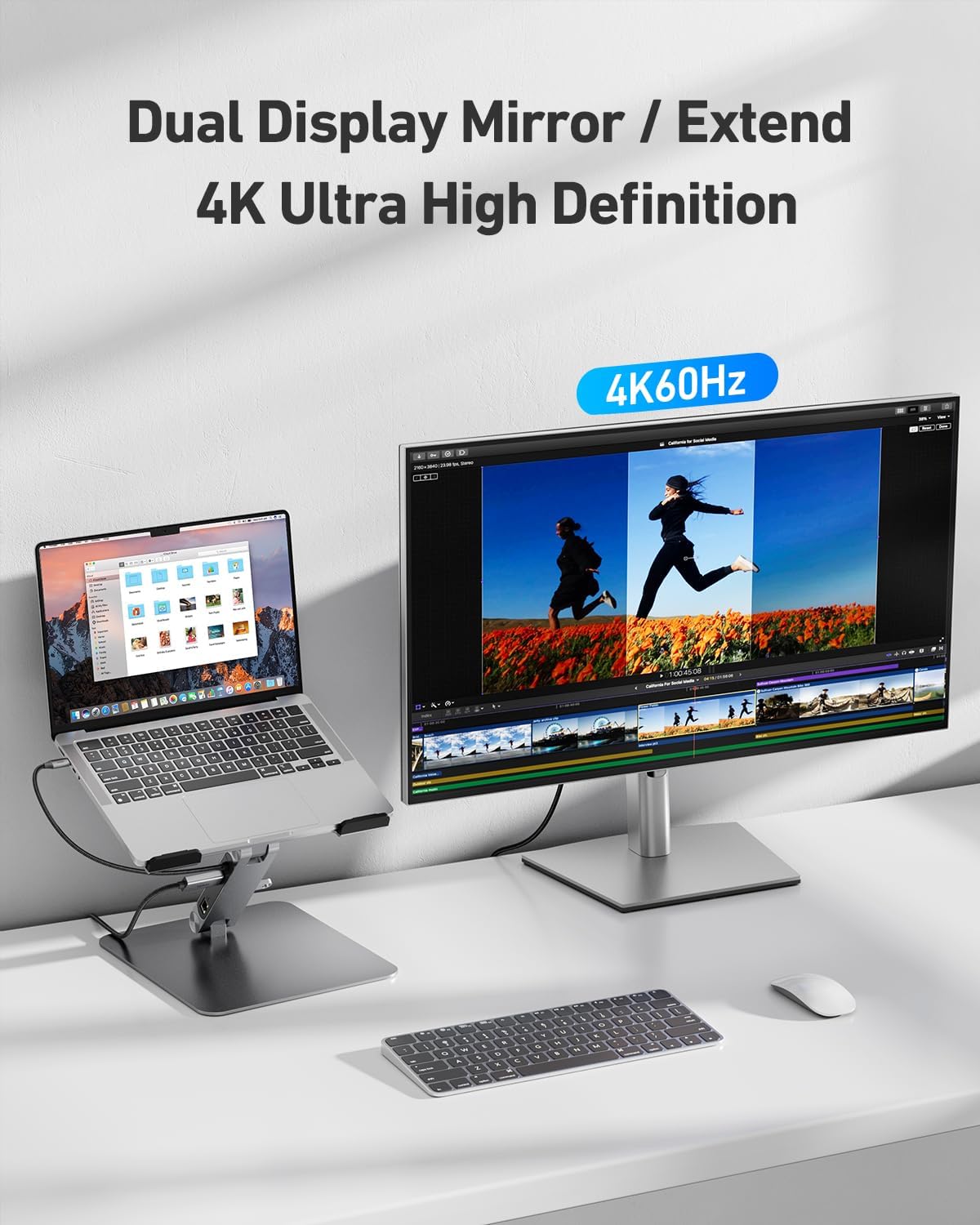 BENFEI - Support PC portable 6-en-1, HDMI 4K, USB-C, Ethernet, 100W PD