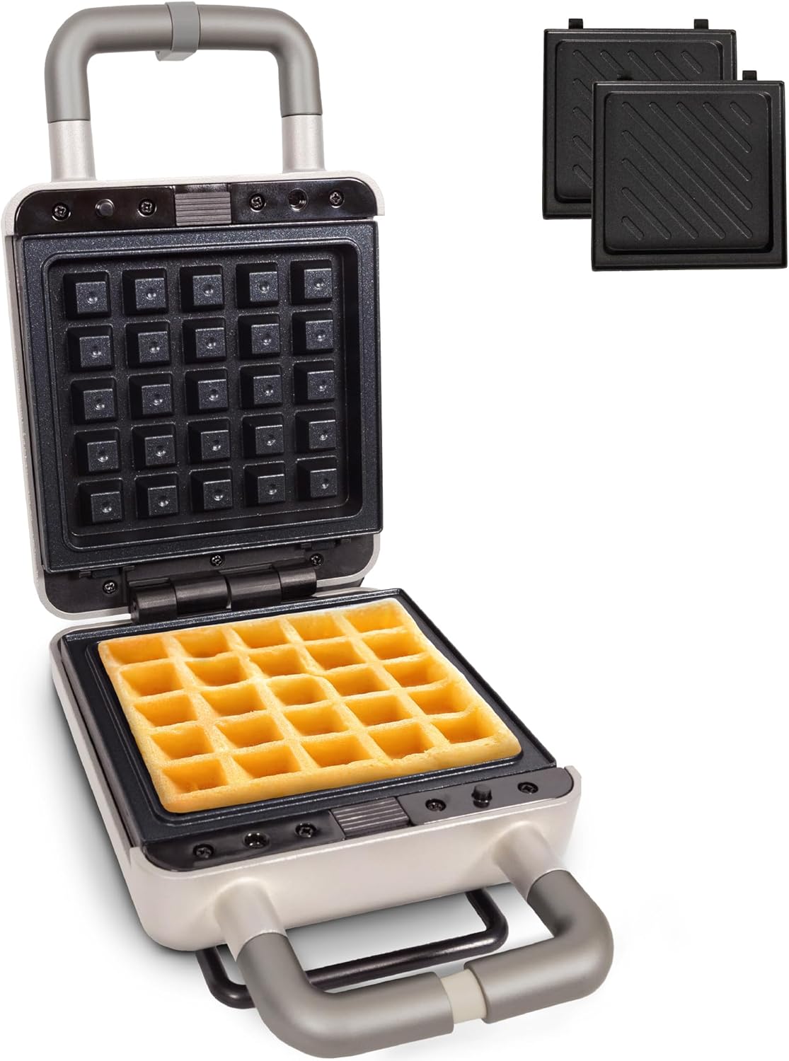 Gadgy - 2 en 1 Gaufrier Croque-Monsieur - compact - plaques antiadhésives, thermostat, rangement vertical