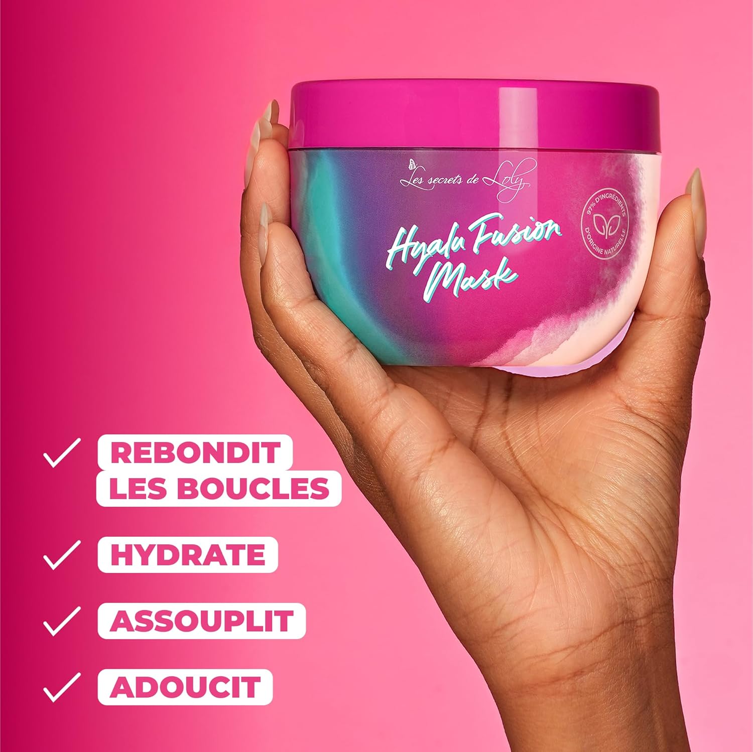 Les Secrets de Loly - Hyalu Fusion Mask - 300ml - masque boucles hydratant acide hyaluronique