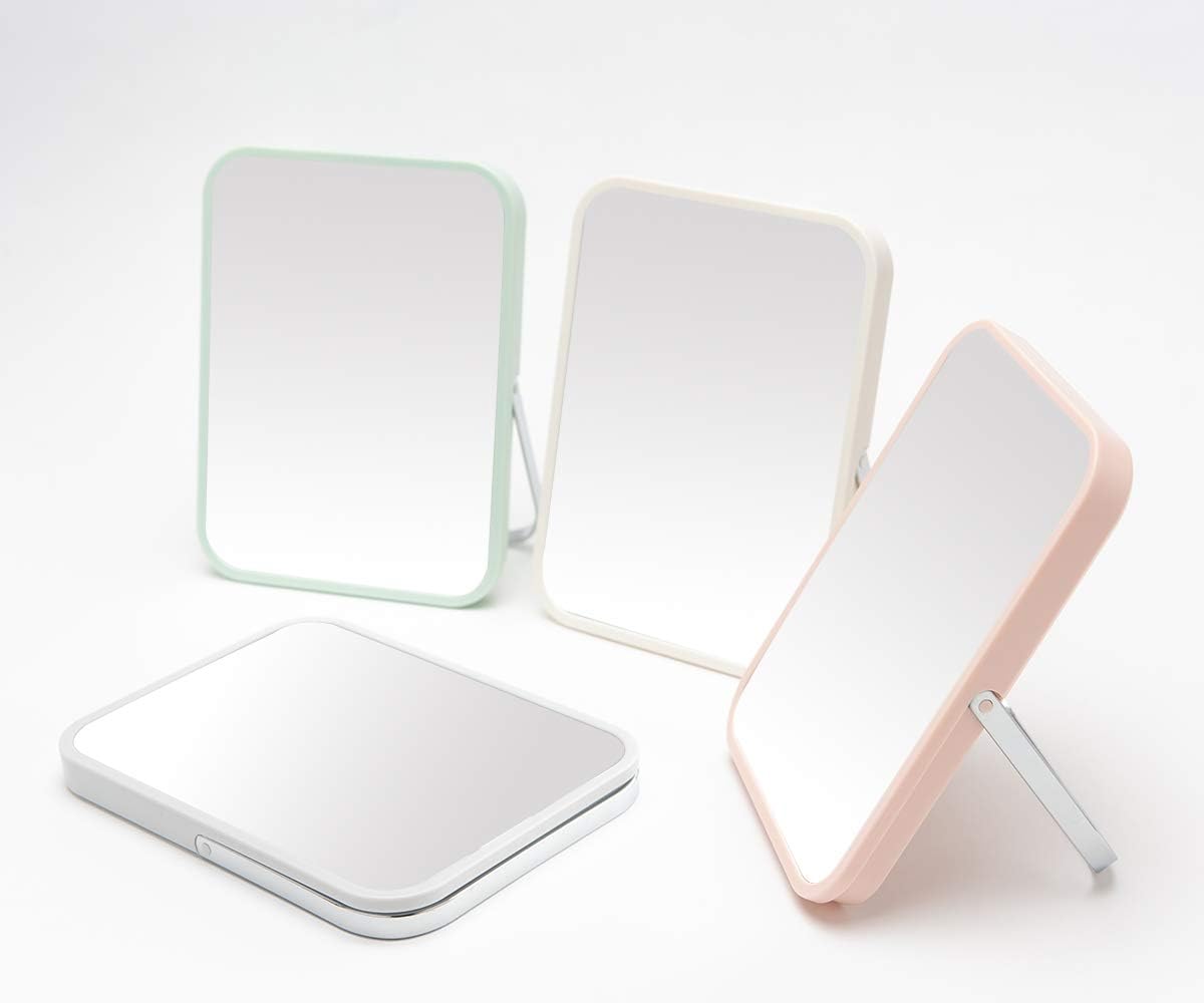 YEAKE - miroir de table pliable 20,3 cm, support métal, rotation 90°