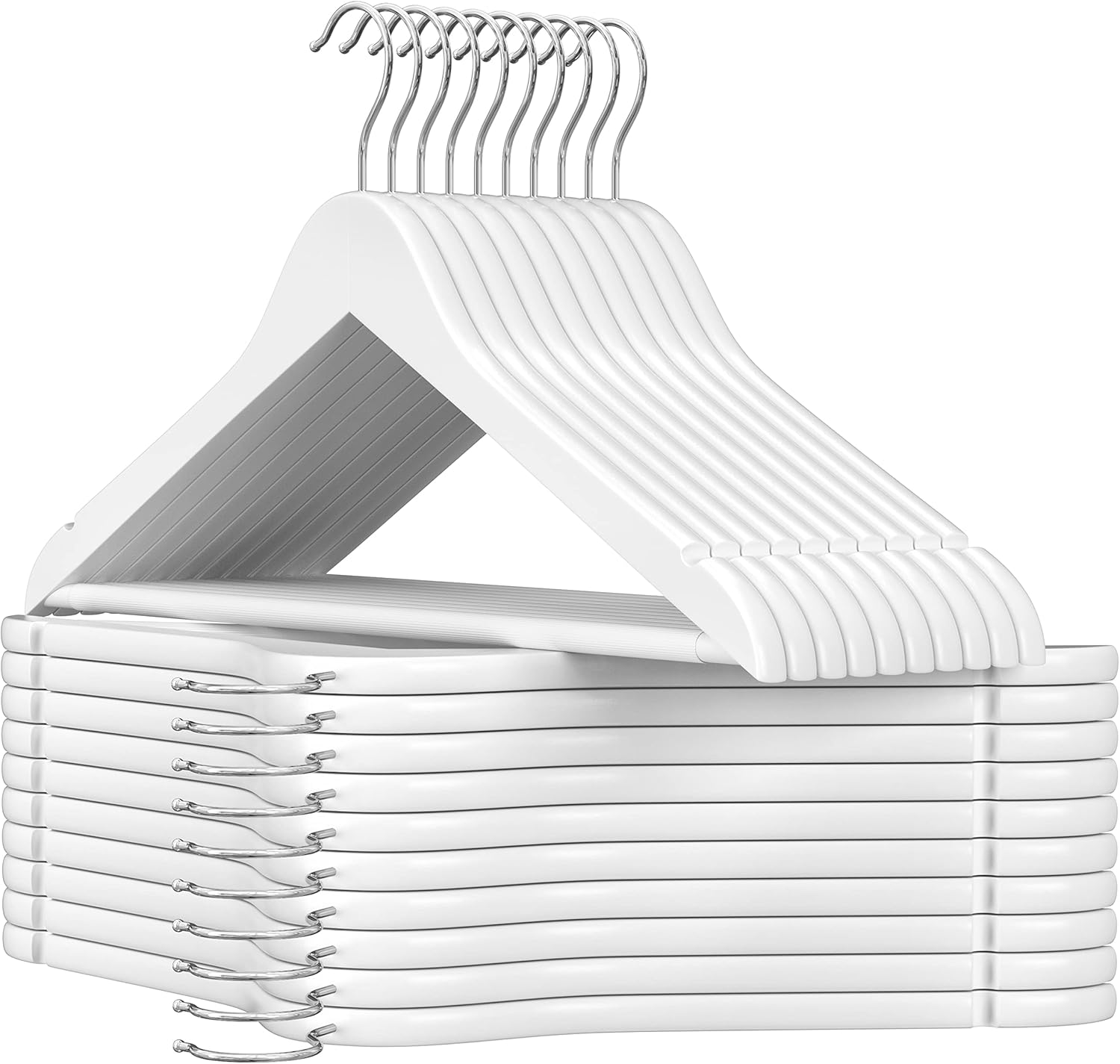 SONGMICS - cintres bois, lot de 20, antiglisse, pivotant 360°, CRW03W-20
