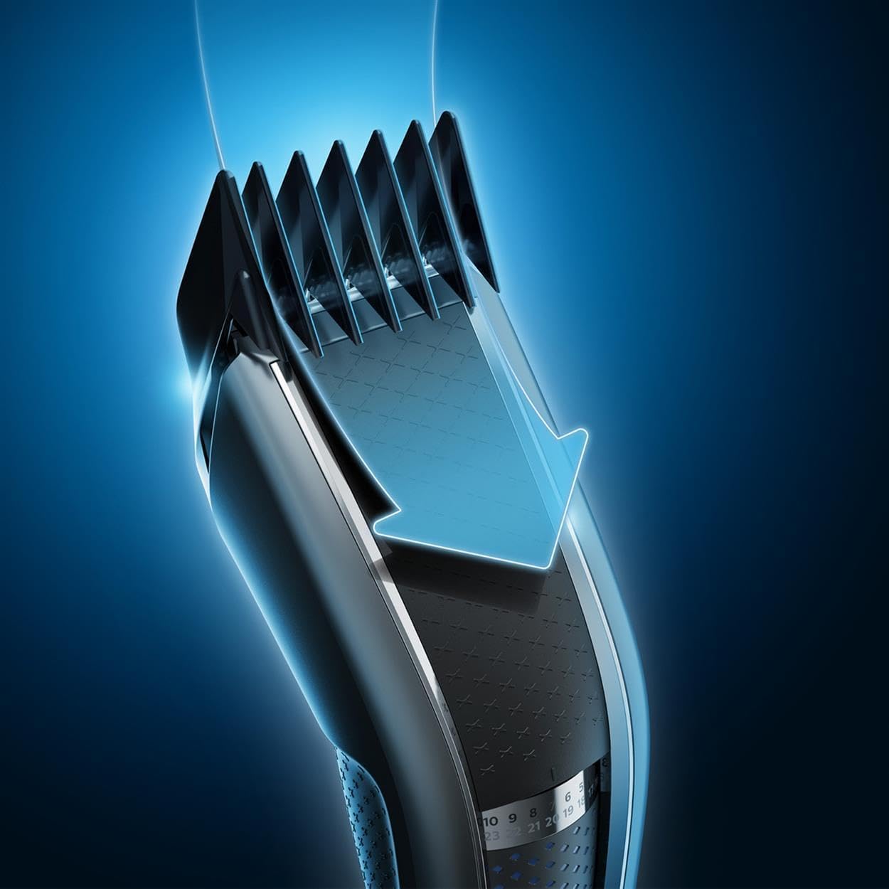 Philips - Tondeuse Série 5000 - lavable, Trim-n-Flow Pro, 28 longueurs - HC5630/15