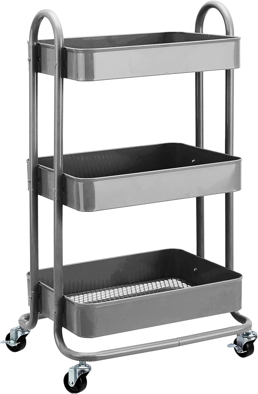 melyano Basics - Chariot 3 niveaux - 43x23x86 cm - Roulettes, gris anthracite