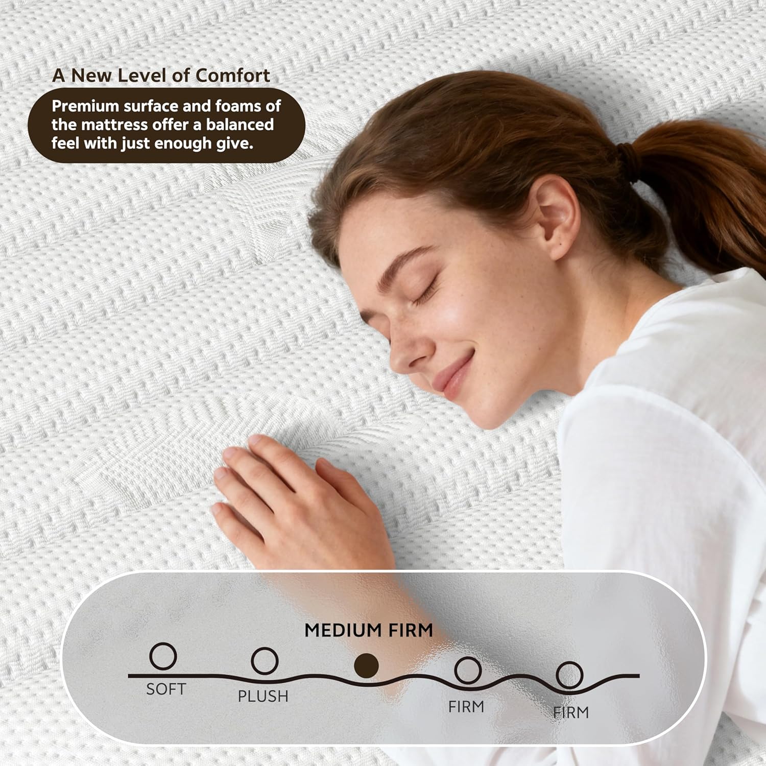 Matelas simple hybride - 190x90x25 cm - ressorts, mousse mémoire, fermeté moyenne