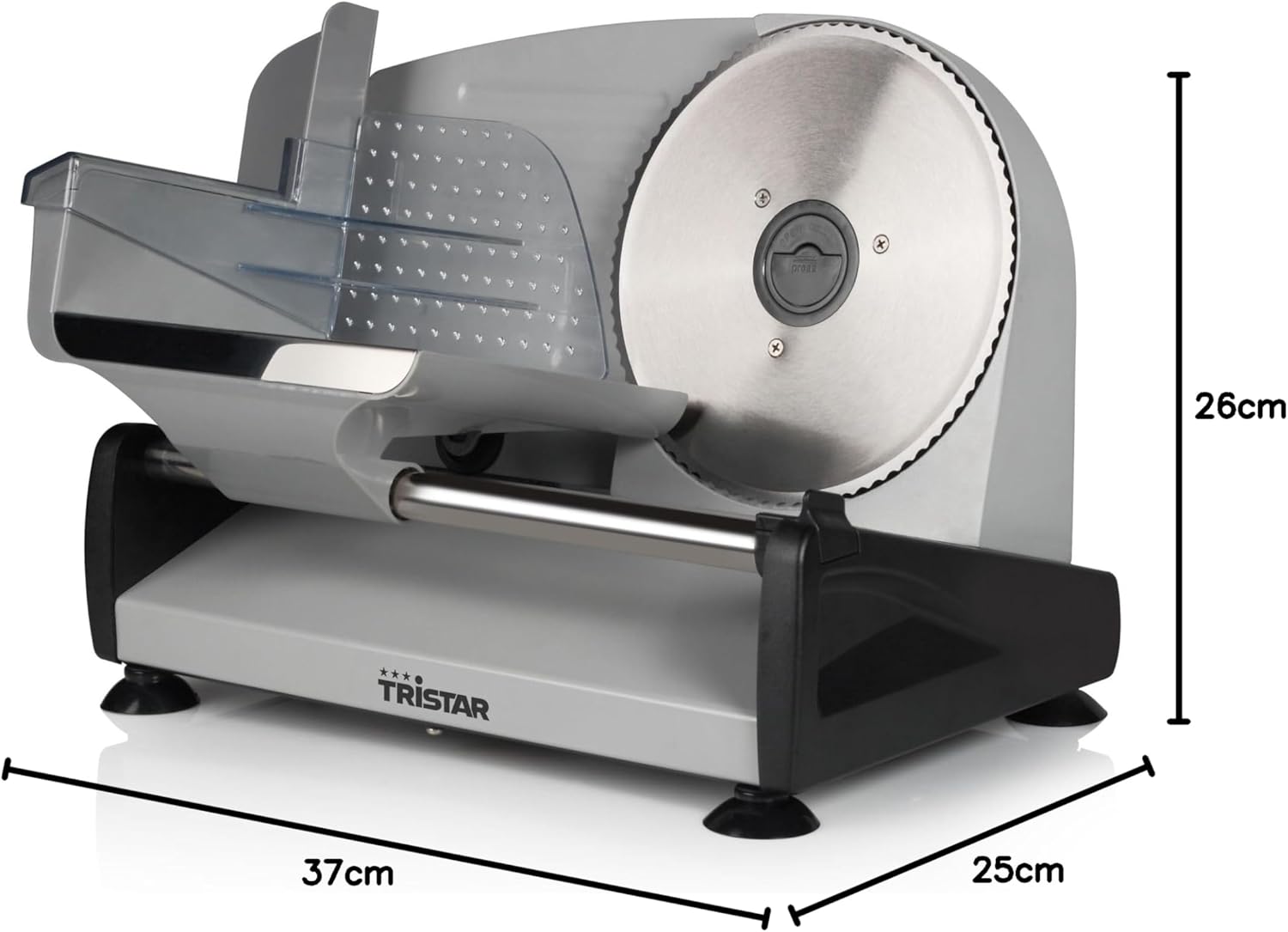Tristar - trancheuse inox 150W, lame 19cm, compacte et puissante