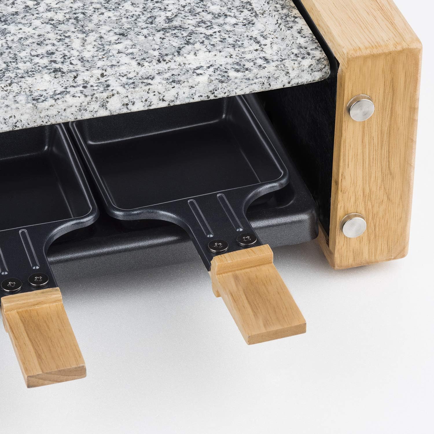 H.Koenig - WOD8 - appareil raclette 8 pers, pierre granit, bois naturel