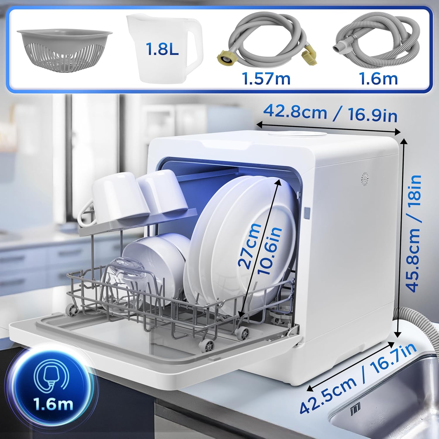 Duronic -compact, 950W, 7 programmes, séchage efficace