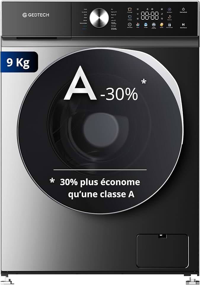 GEDTECH - lave-linge frontal 9kg 1400tr LED 16 programmes GLLPS91400DG