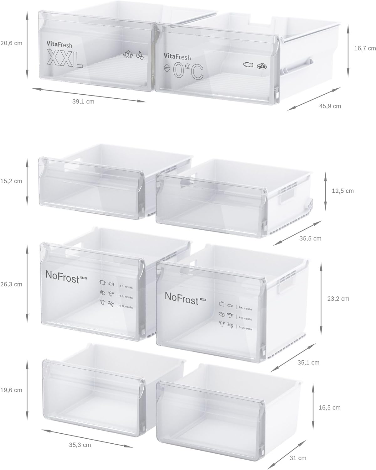 Bosch - Série 4 multi-portes, 605L, 183x91cm, inox, anti-traces KFN96VPEA