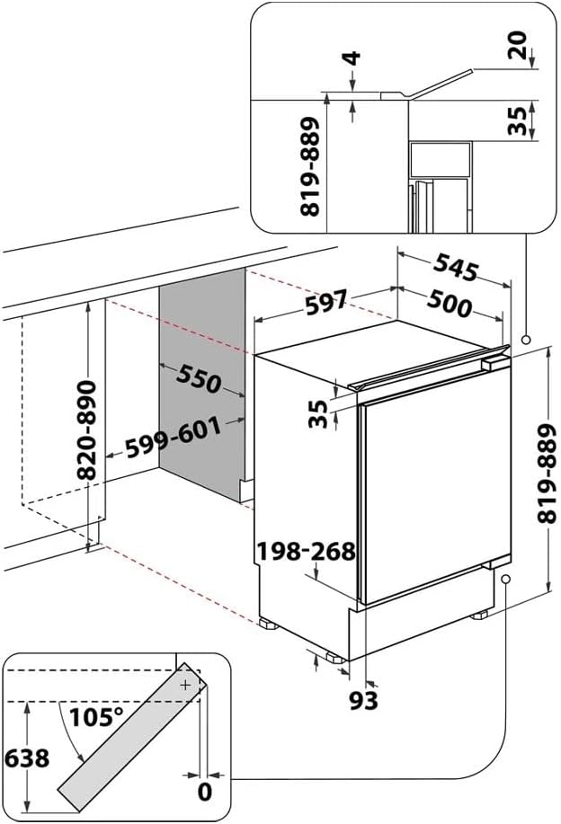 Whirlpool - cave à vin 1 porte - 60x60x85 cm - 38 bouteilles, WBUF011
