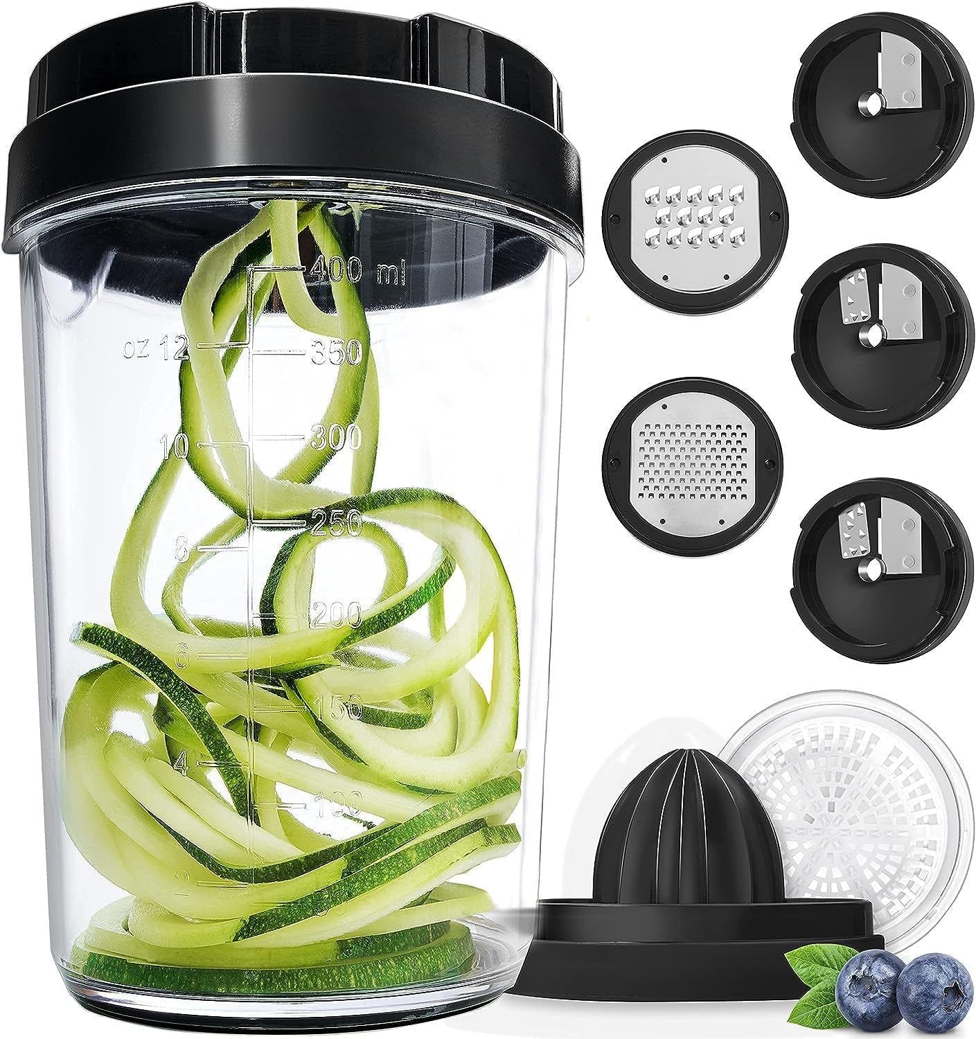 Spiraliseur de légumes - 8-en-1 multifonction - coupe spirale – spaghettis, tagliatelles, trancheuse