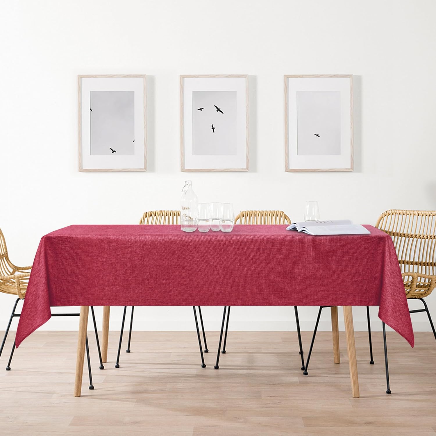 DWCN - nappe aspect lin - 110x140cm - lavable, imperméable, anti-tache