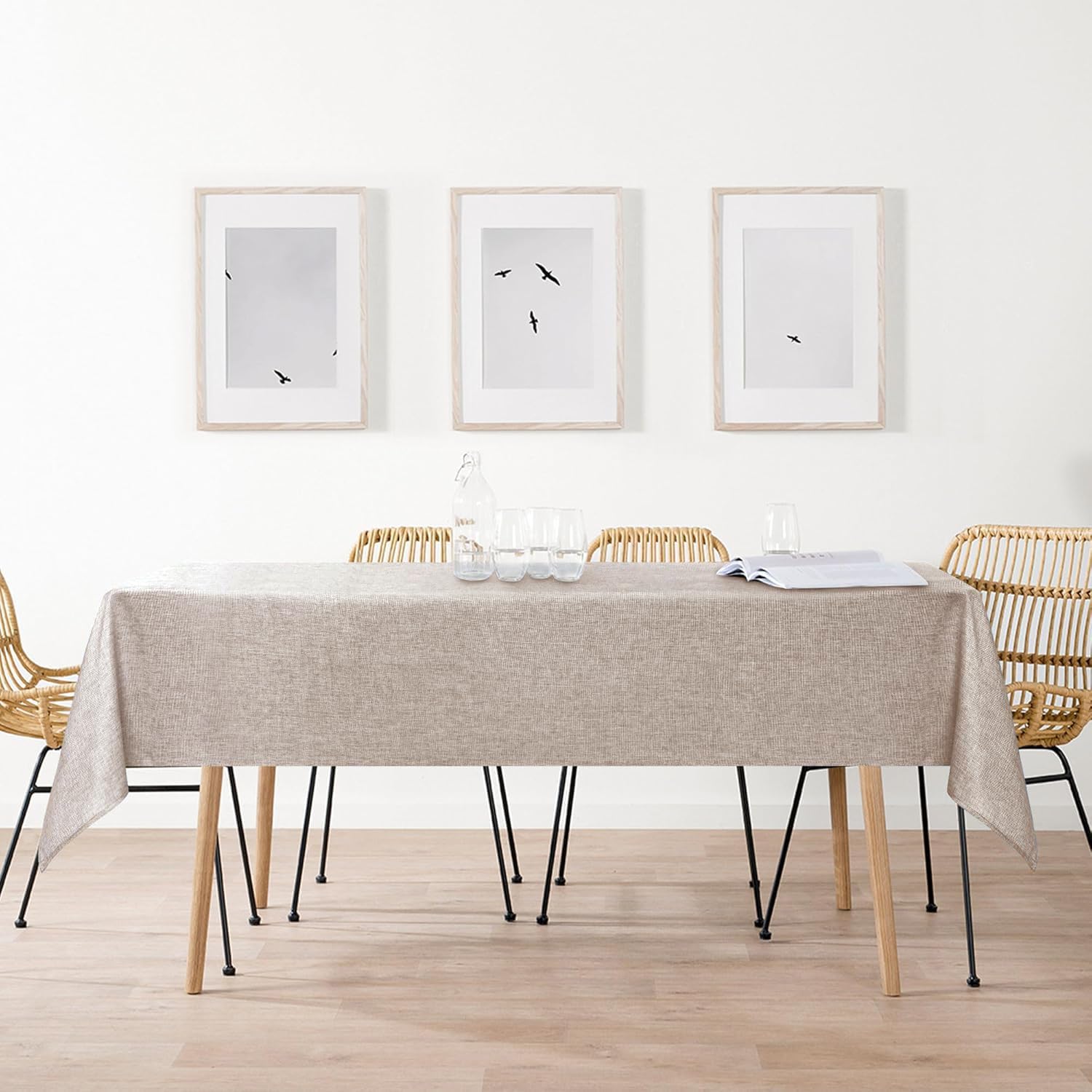 DWCN - nappe extérieure effet lin 135x160cm, imperméable, anti-taches - DWCN