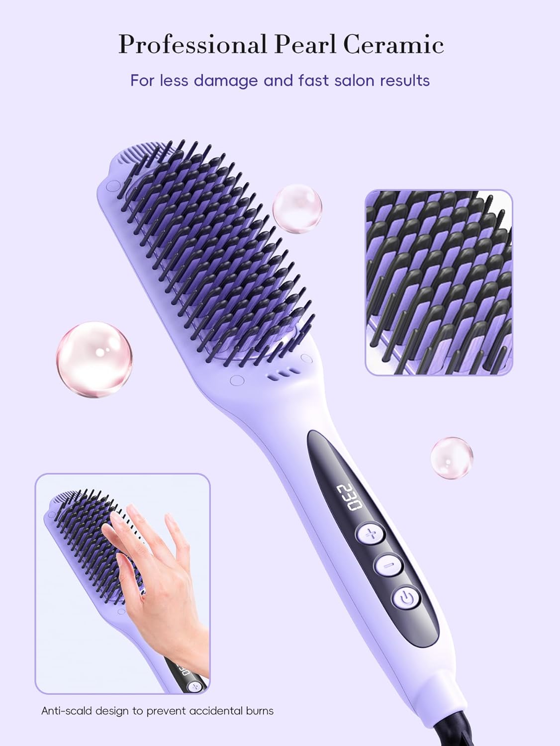 LANDOT - Brosse lissante ionique céramique - large - spéciale cheveux épais LANDOT