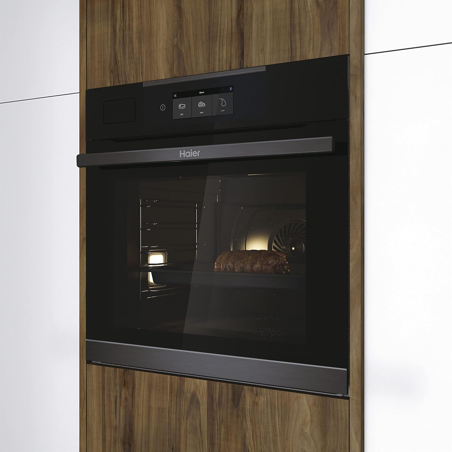 Haier - I-Touch Steam Series 4 - four 70L, pyrolyse, Wifi/Bluetooth, 16 fonctions, sonde thermique - HWO60SM4TS9BH