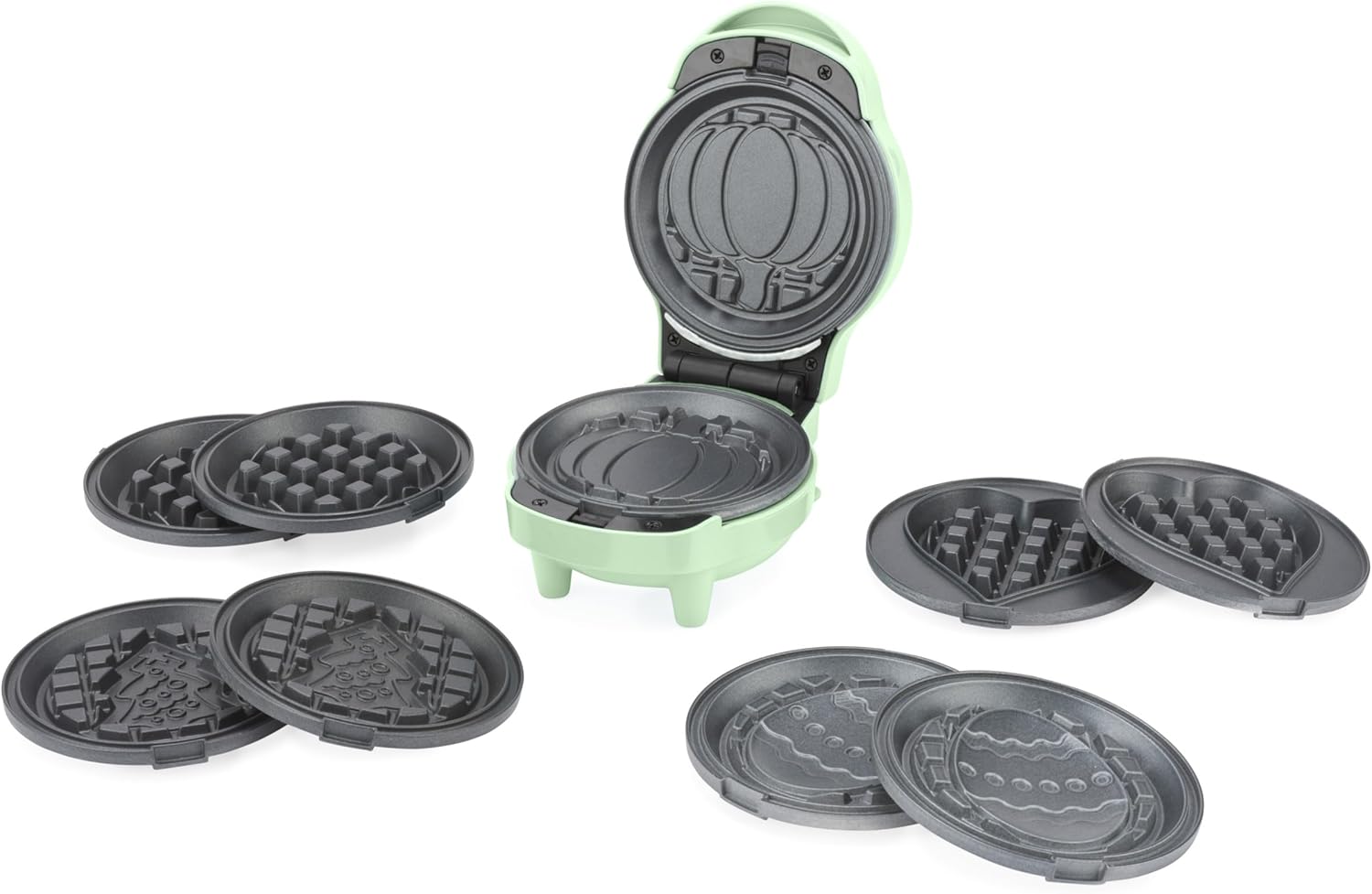 Giles & Posner - Mini gaufrier 5 en 1 - plaques amovibles, nettoyage facile, toucher froid