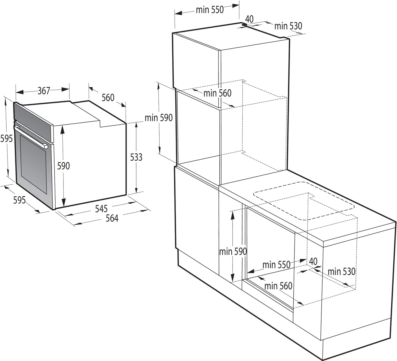 Gorenje - Four OptiBake 77L, pyrolyse, SteamAssist, tactile, BPSA6747