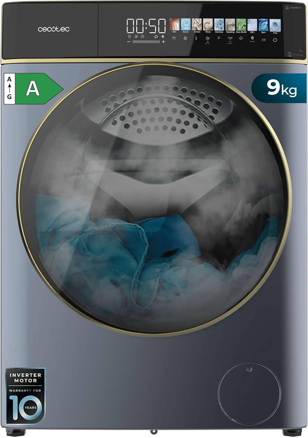 Cecotec - Bolero DressCode 9900 - 9kg, 1400 tr/min, écran 10,3