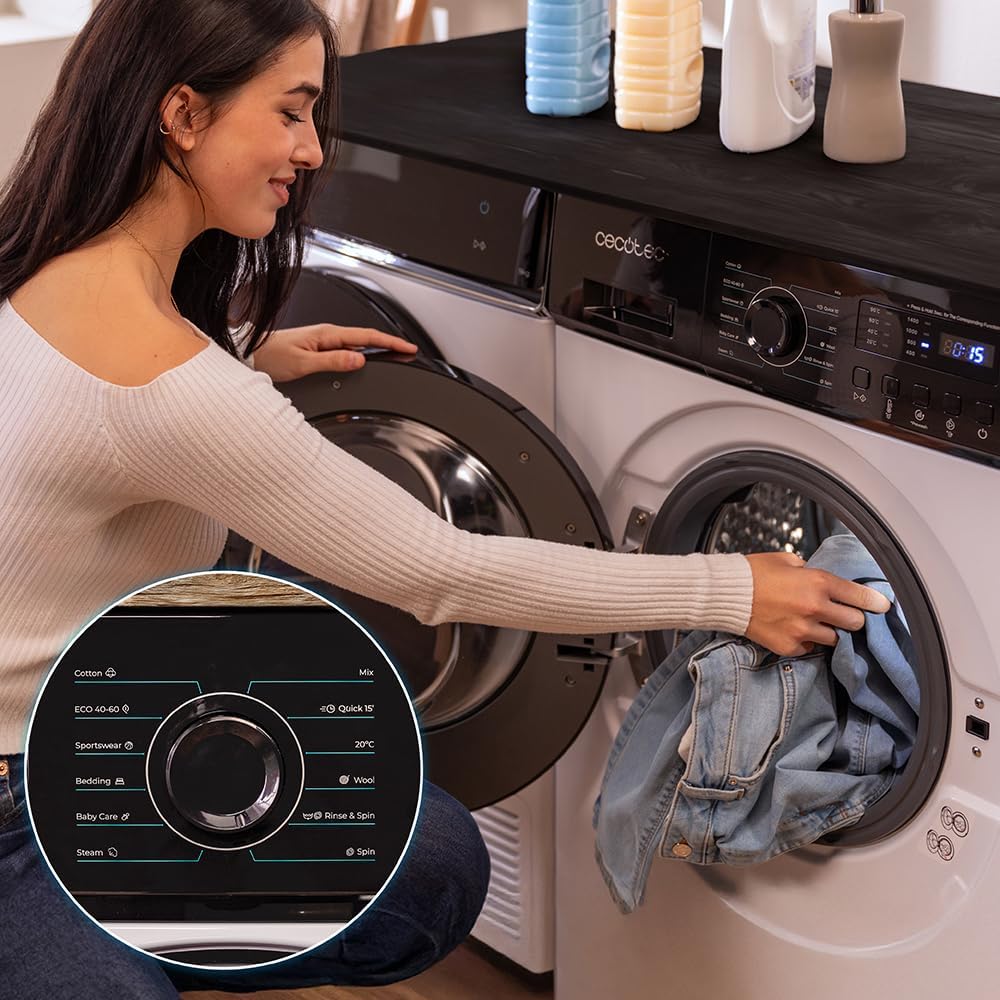 Cecotec - Bolero DressCode 7150 - 7 kg - 1400 tr/min, classe A, vapeur, Inverter Plus, sécurité enfant