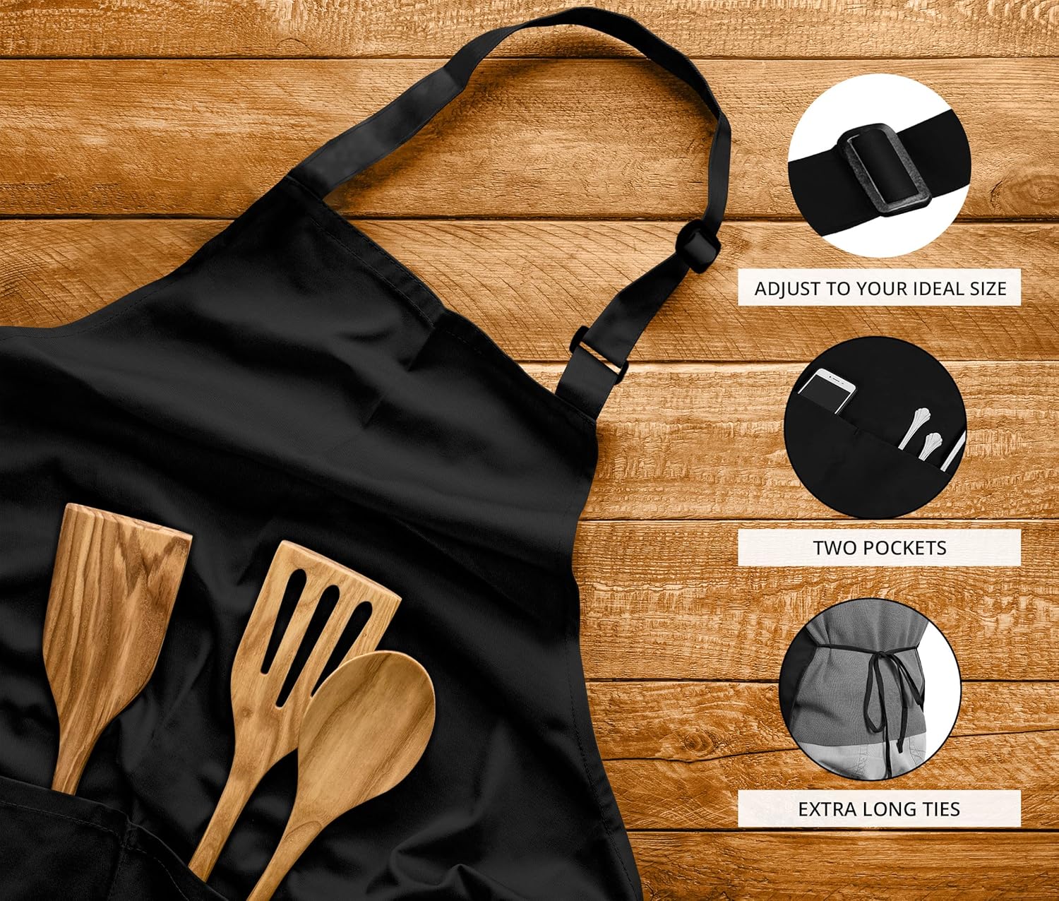 Utopia Kitchen - tablier 2 pack - bretelles réglables, 2 poches, mixte