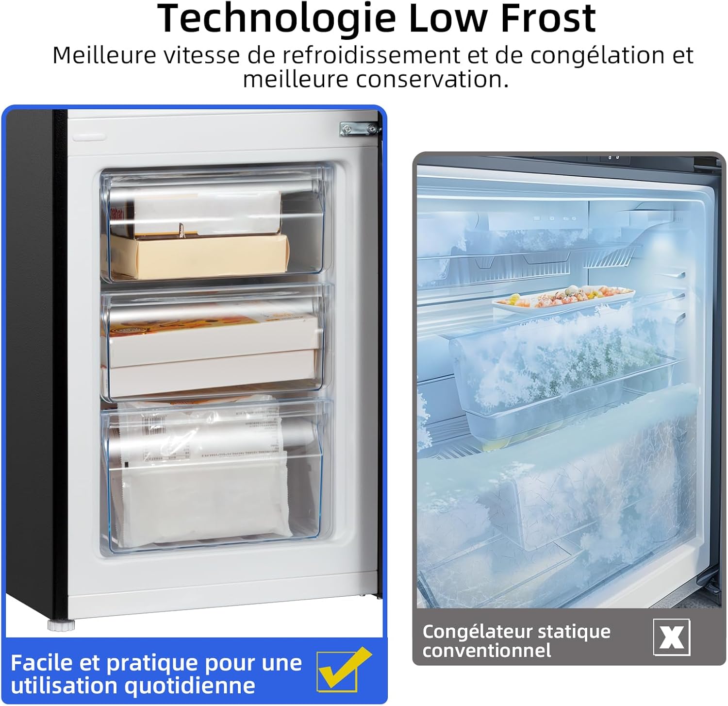 CHIQ - CBM159LEBD - 157L bas - low frost, silencieux, compact CBM159LEBD