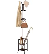 FAVOOSTY Porte-manteau Avec Porte-parapluie, Porte-vêtements Avec 12 Crochets, Porte-vestes sur P...