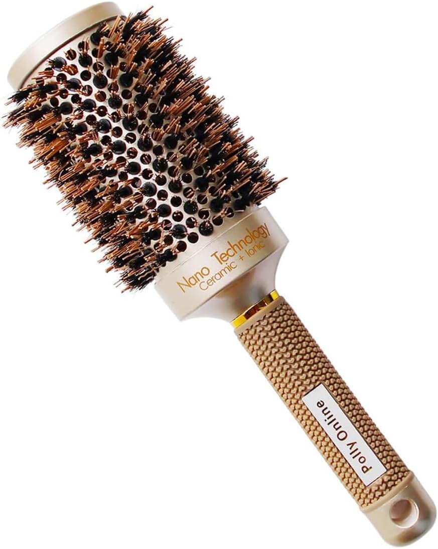 Brosse à cheveux - ronde sanglier ionique - antistatique, séchage, lissage