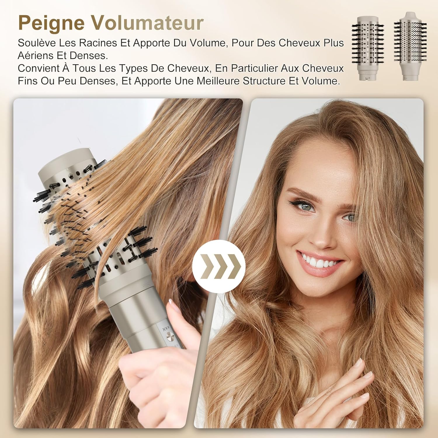 7MAGIC - Air Styler 6 en 1 - compact - ionique, boucleur automatique, brosse lissante, sac de voyage - 7MAGIC