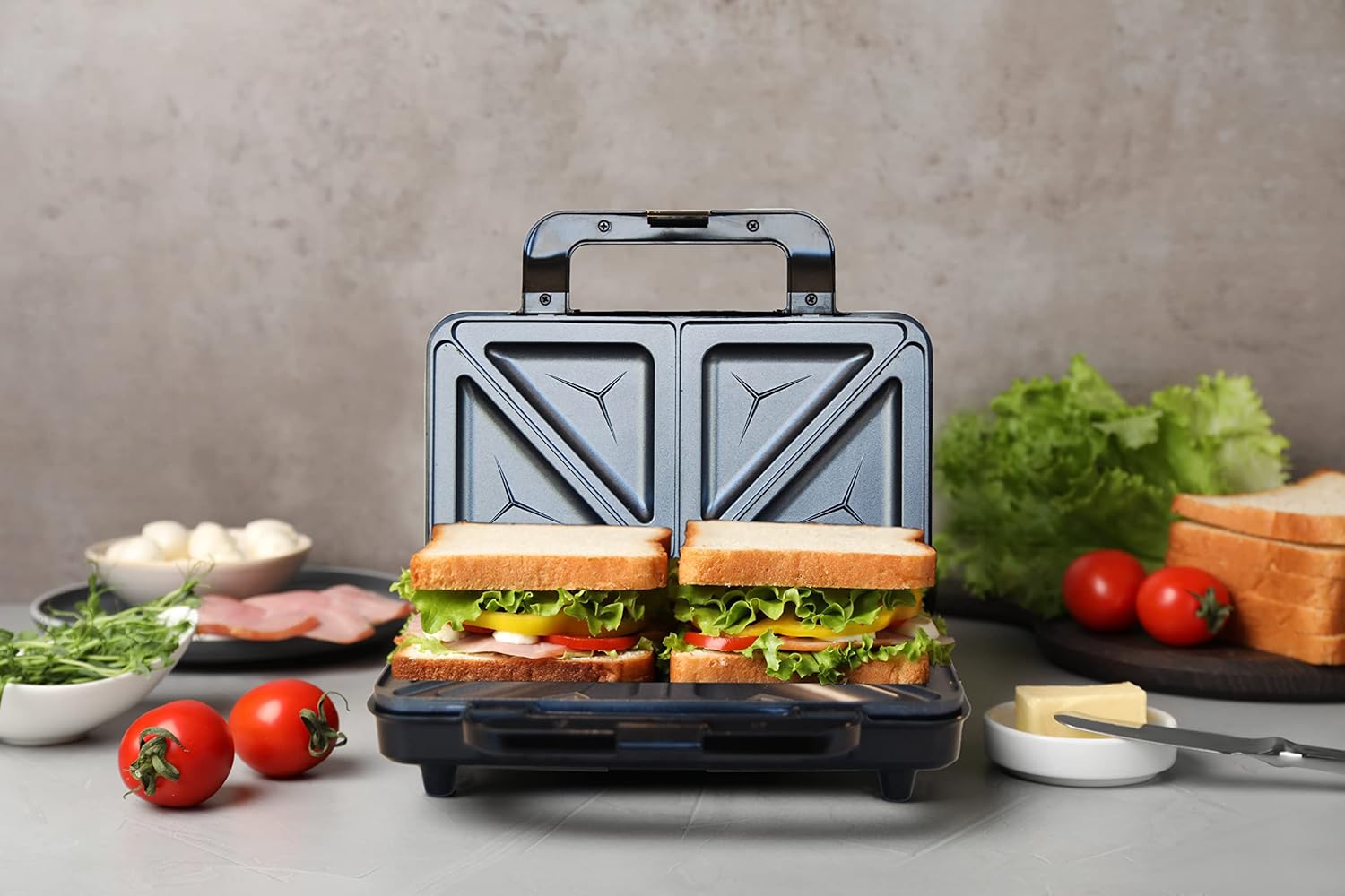 Bestron - appareil à croque monsieur - 24x23 cm - plaques antiadhésives, indicateur de chauffe, réglage automatique