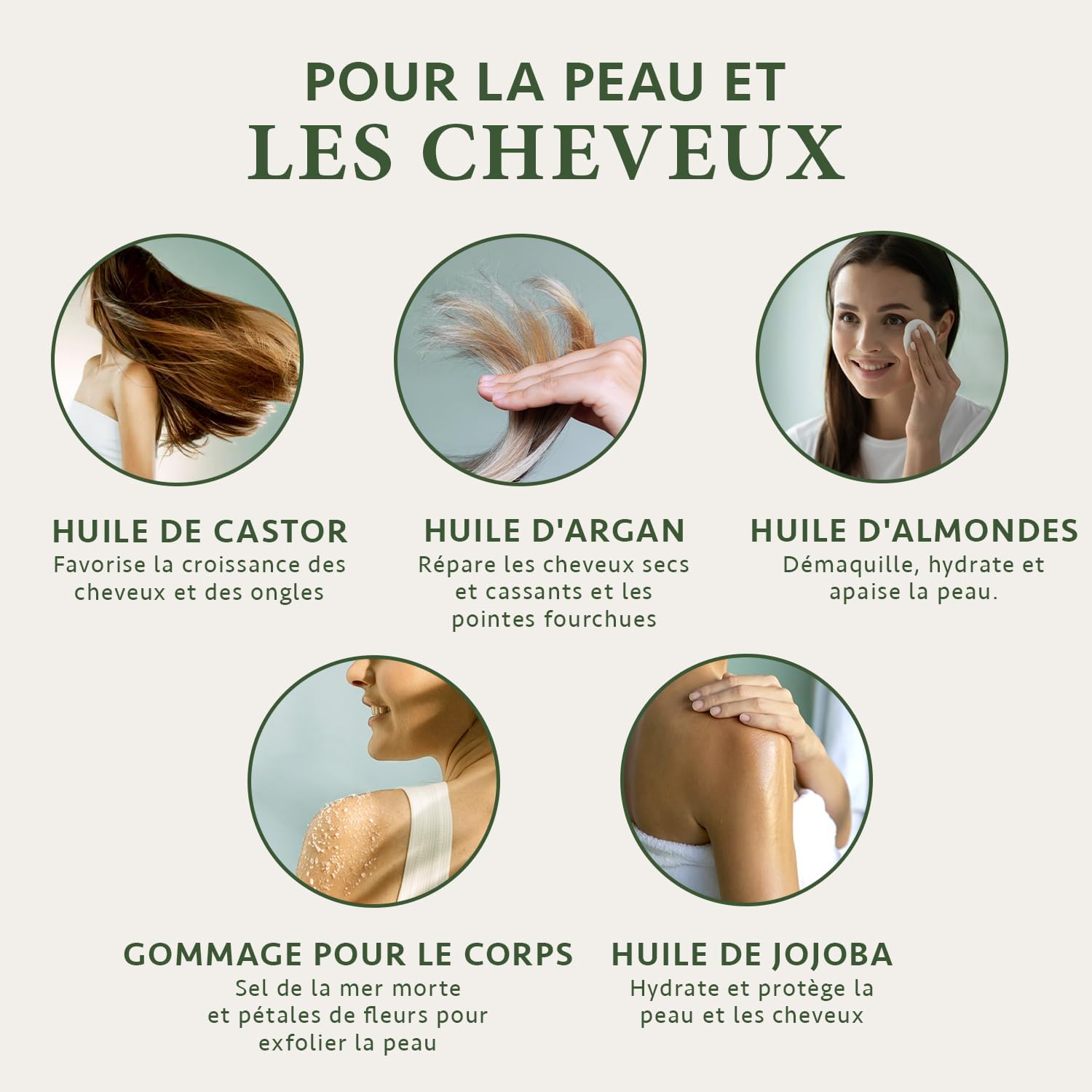 Satin Naturel – Coffret Beauté 5x30ml – Huiles naturelles et gommage corps