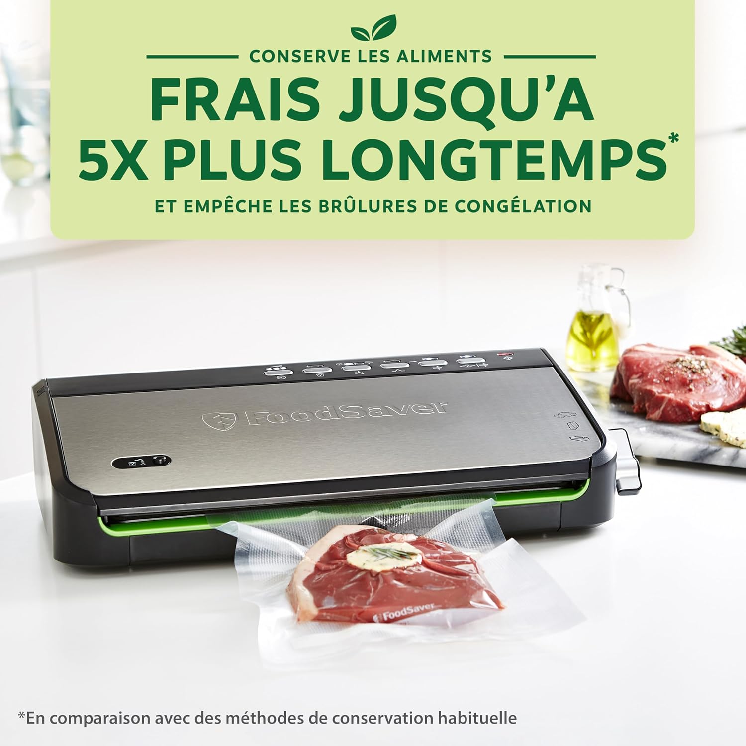 FoodSaver - machine sous vide série FFS005X - compacte - rangement rouleau, fonction pulse, accessoires inclus - FFS005X