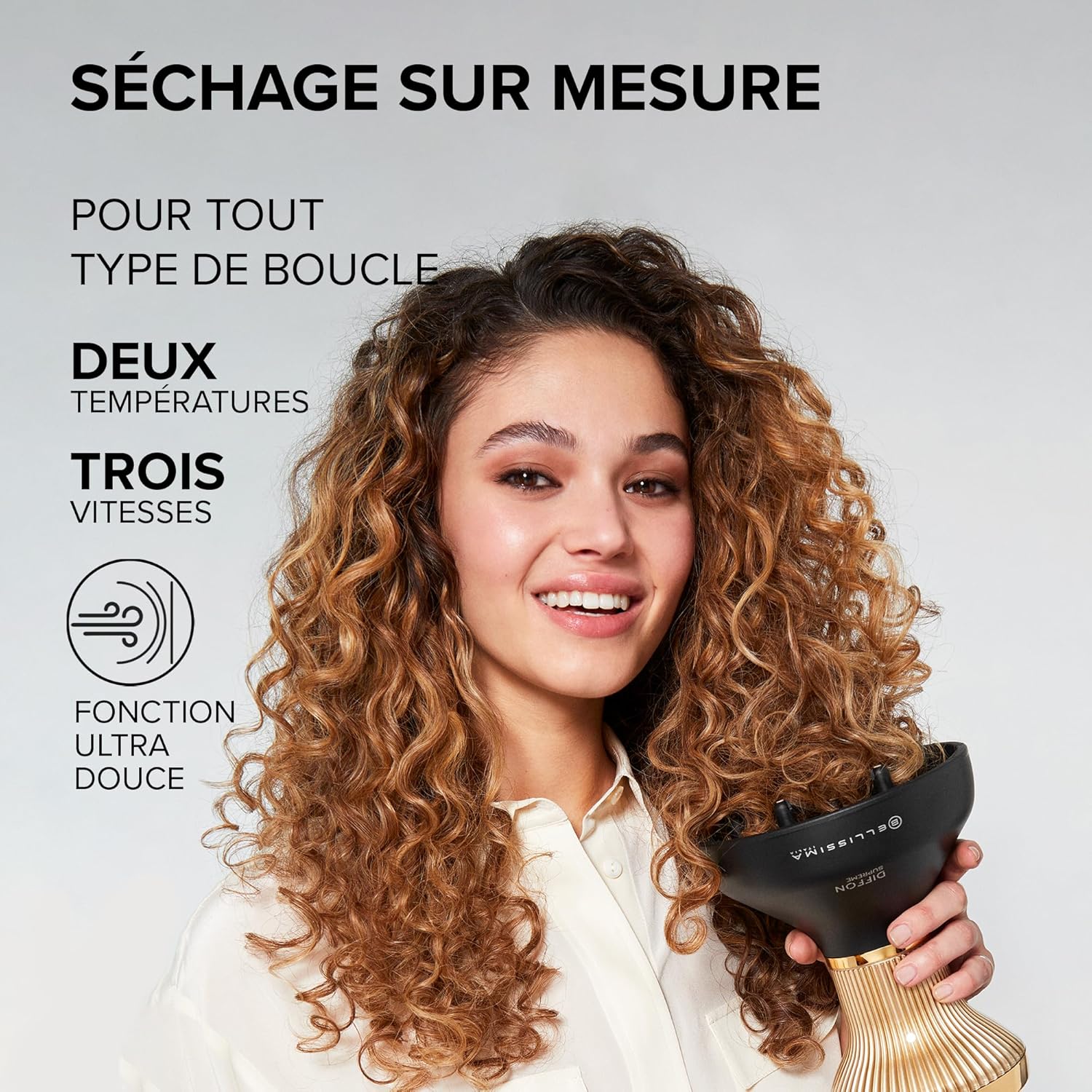 Bellissima - Diffon Supreme XL - diffuseur céramique - 2 vitesses, 3 températures, séchage ionique doux