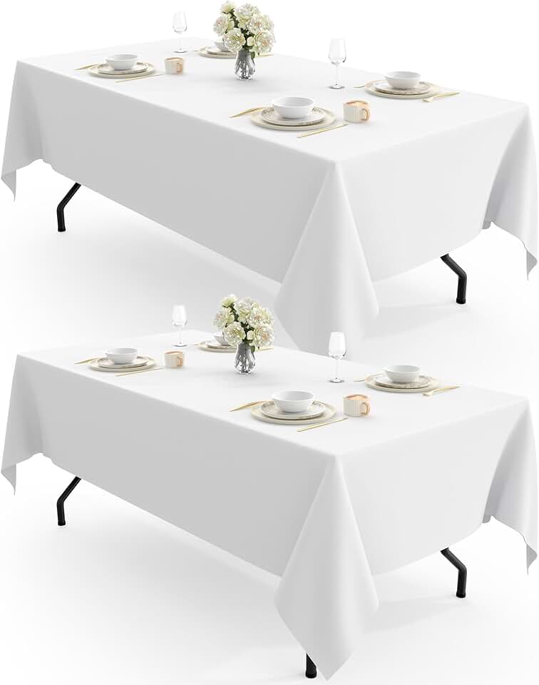 Pureegg - Nappe rectangulaire lot de 2, 140x240cm, tissu lavable