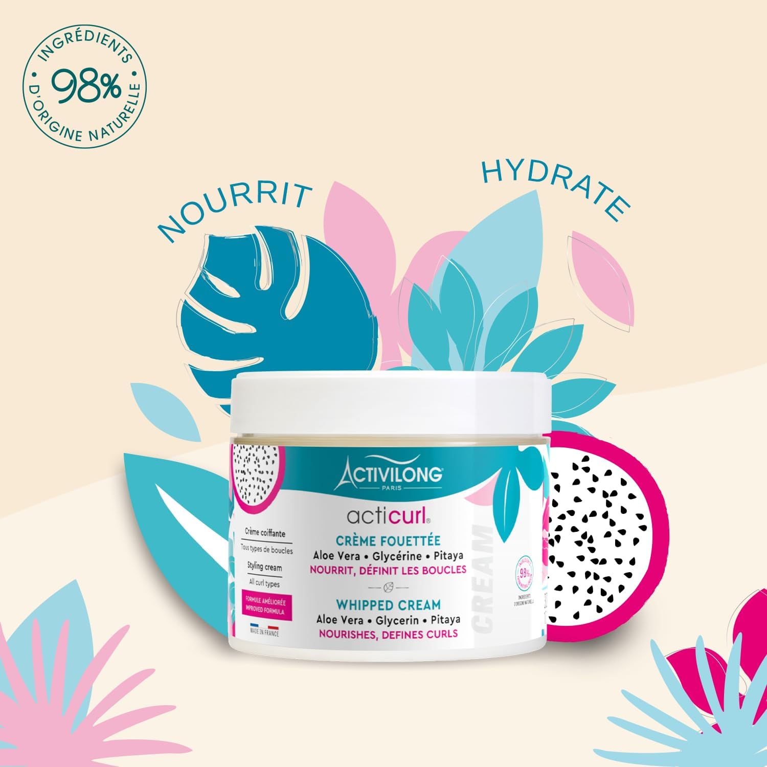 Activilong - Acticurl Crème Fouettée 300ml - soin boucles, 98% naturel