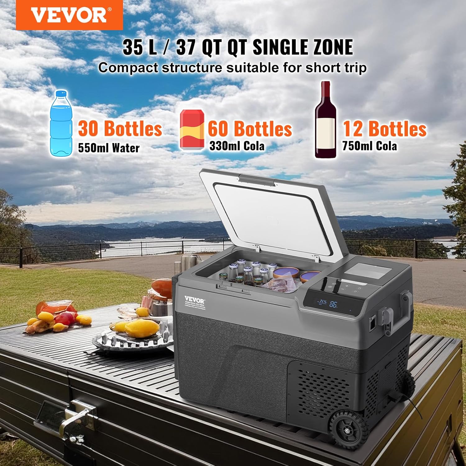 VEVOR - Glacière à compression 35L - température -20°C/20°C - fonction fabrication glace