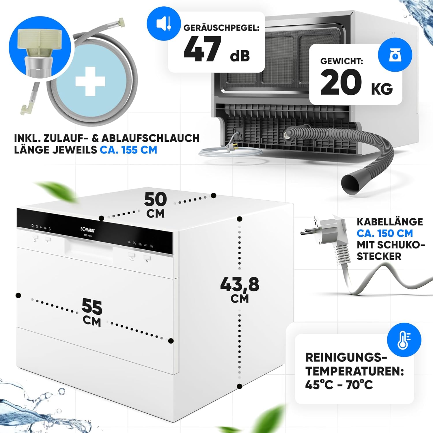 Bomann - l- 6 réglages, 5 programmes, LED, ouverture auto