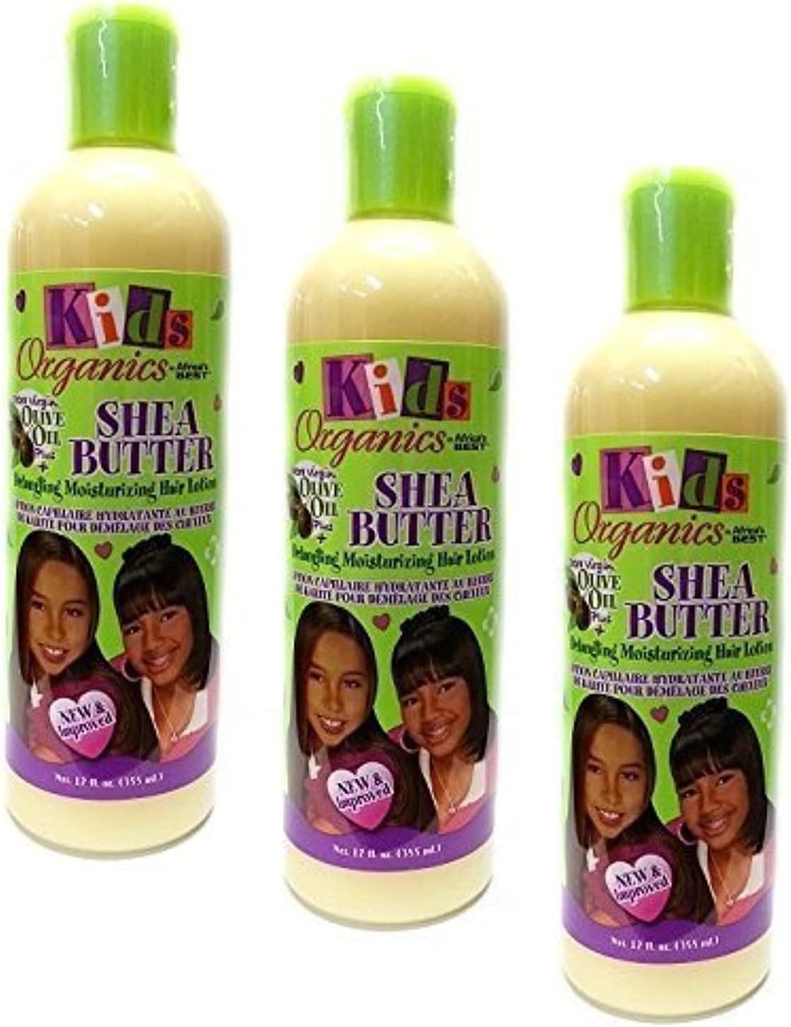 Africa's Best - Enfants Beurre Karité - 355ml x3 - Lotion Hydratante Démêlante Cheveux