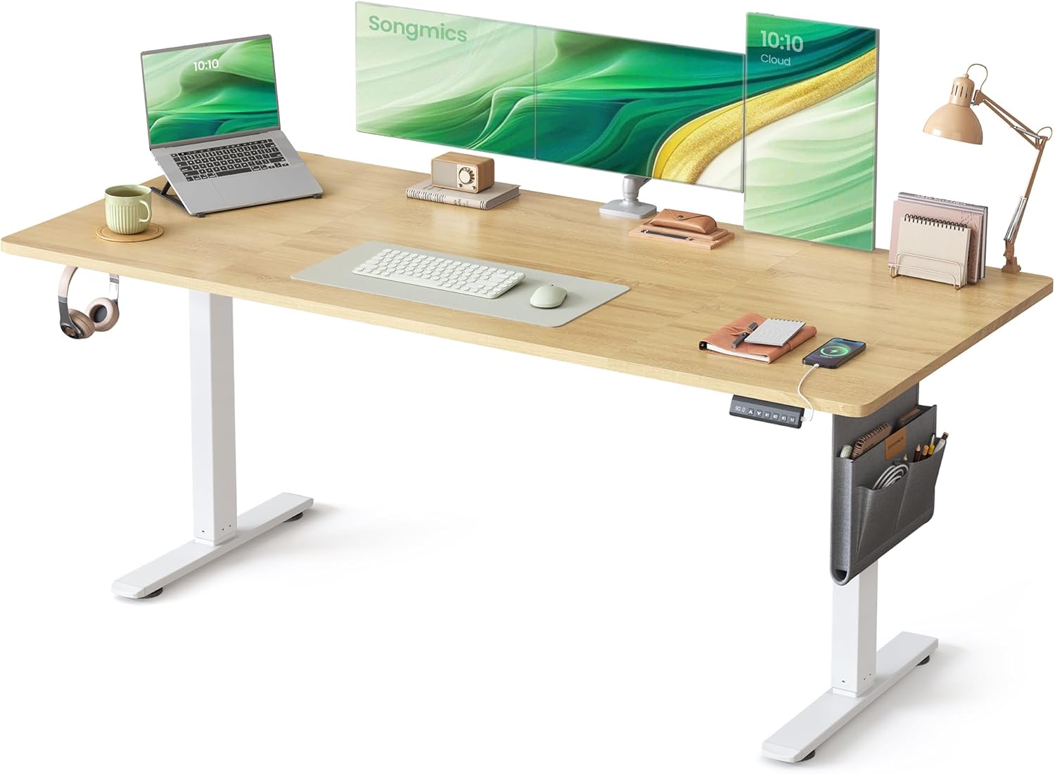SONGMICS - bureau électrique assis-debout - 180x80 cm - 4 hauteurs mémoire LSD138YA01