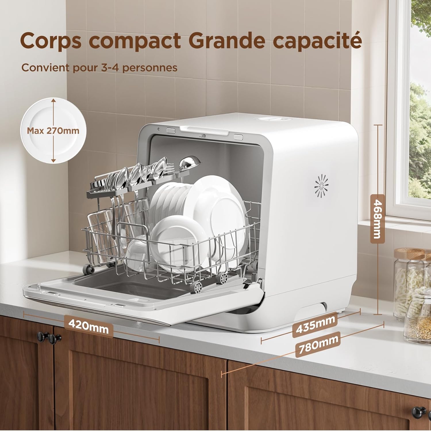 COMFEE' - compact 3 couverts - 7 programmes, écran LED,