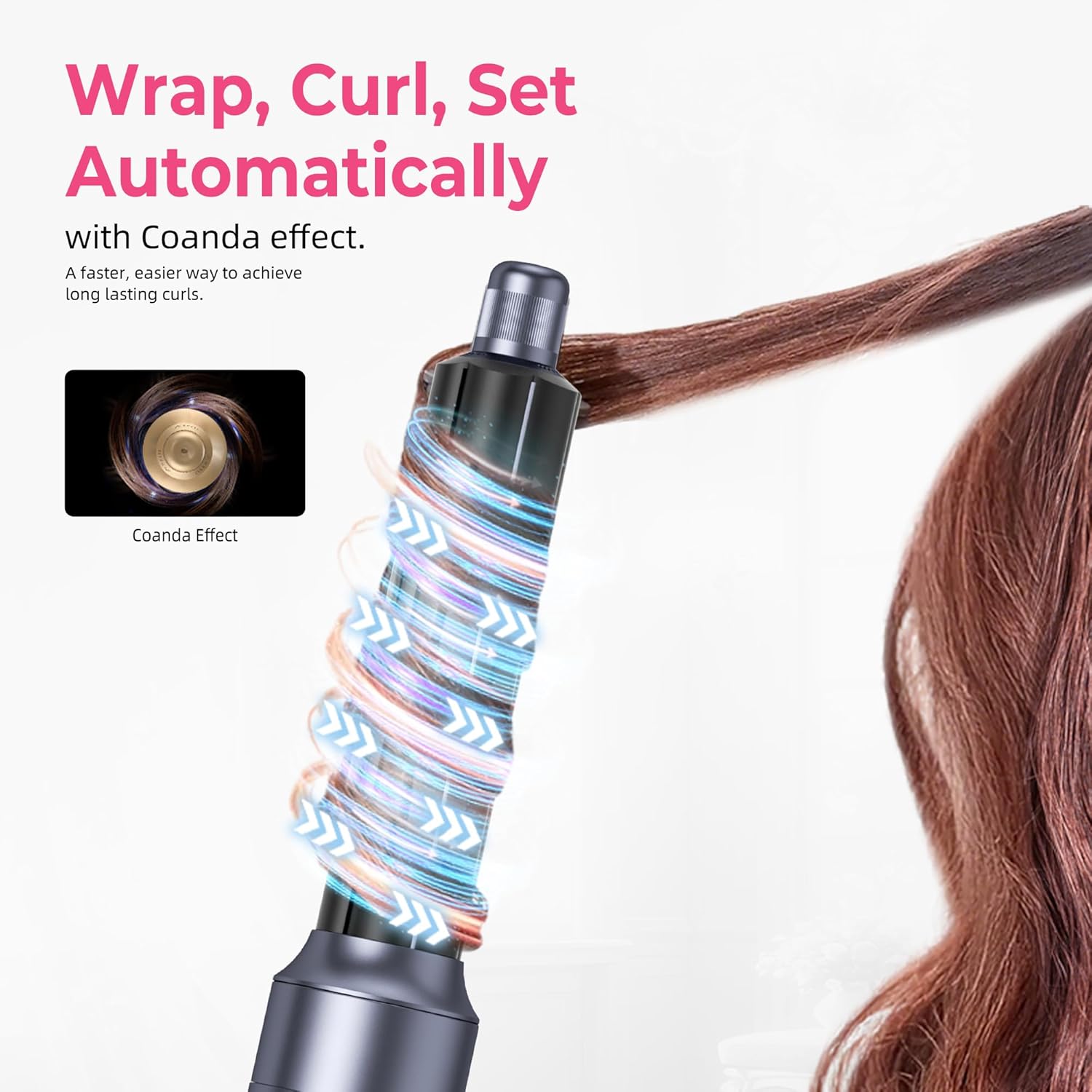 Air Styler Pro - Magic Hair Styler 6 en 1 - 1000W - Brosse soufflante, boucleur, brushing